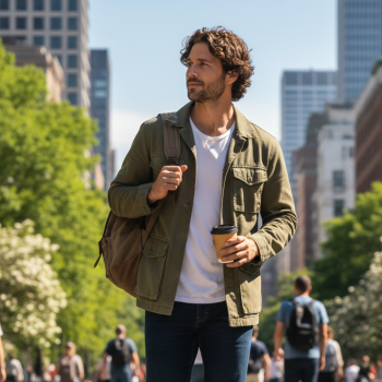 Man in casual sweater, clear background